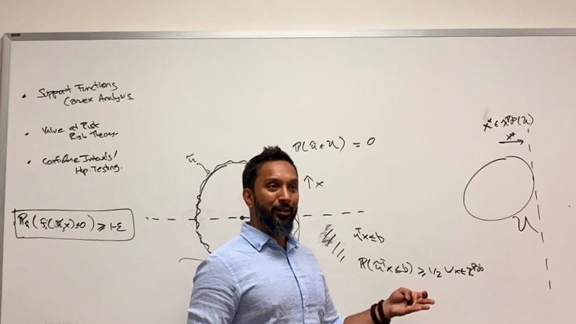 Vishal Gupta teaching math lecture